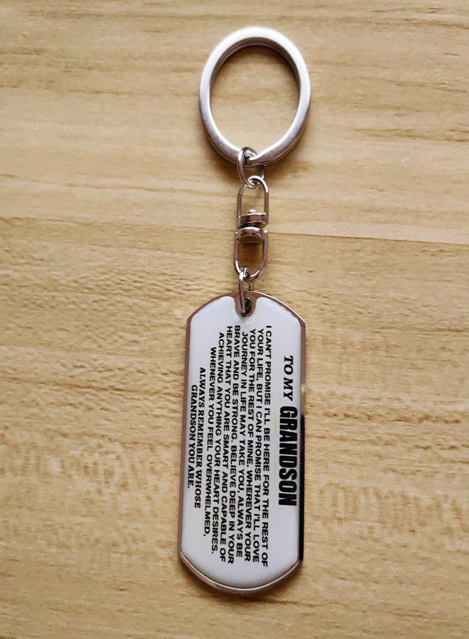 Meimimix To My Grandson Keychain Inspirational Remember Whose Grandson You Are Birthday Graduation Christmas Gift from Grandma Grandpa - Image 2